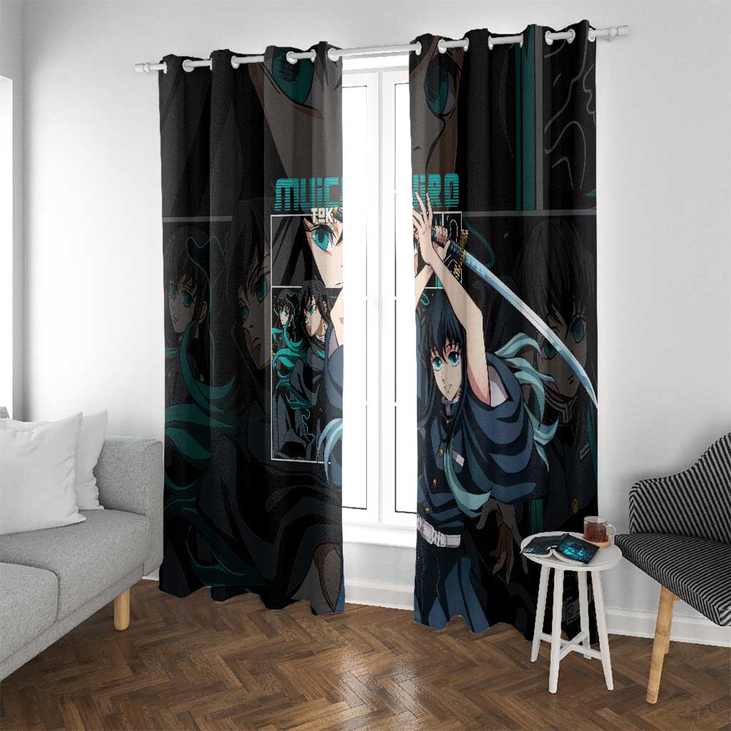 Muichiro Tokito V2 Demon Slayer Window Curtain Anime Style