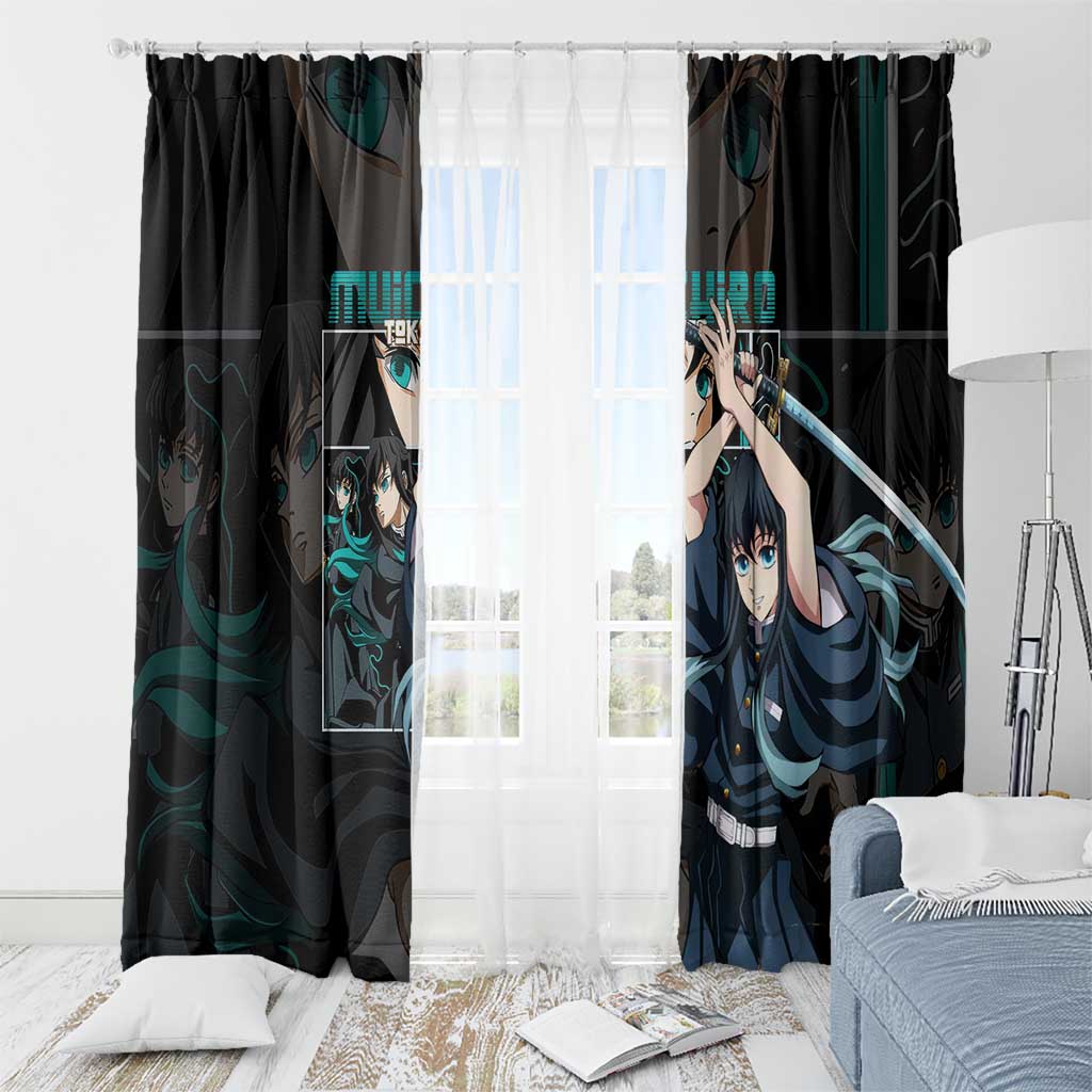 Muichiro Tokito V2 Demon Slayer Window Curtain Anime Style