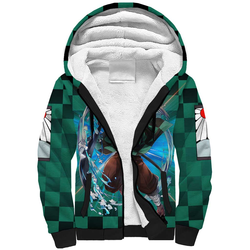 Astral Aura Tanjiro Demon Slayer Sherpa Hoodie Anime Style
