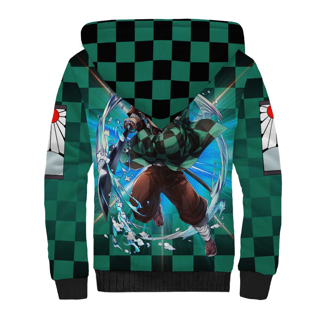 Astral Aura Tanjiro Demon Slayer Sherpa Hoodie Anime Style