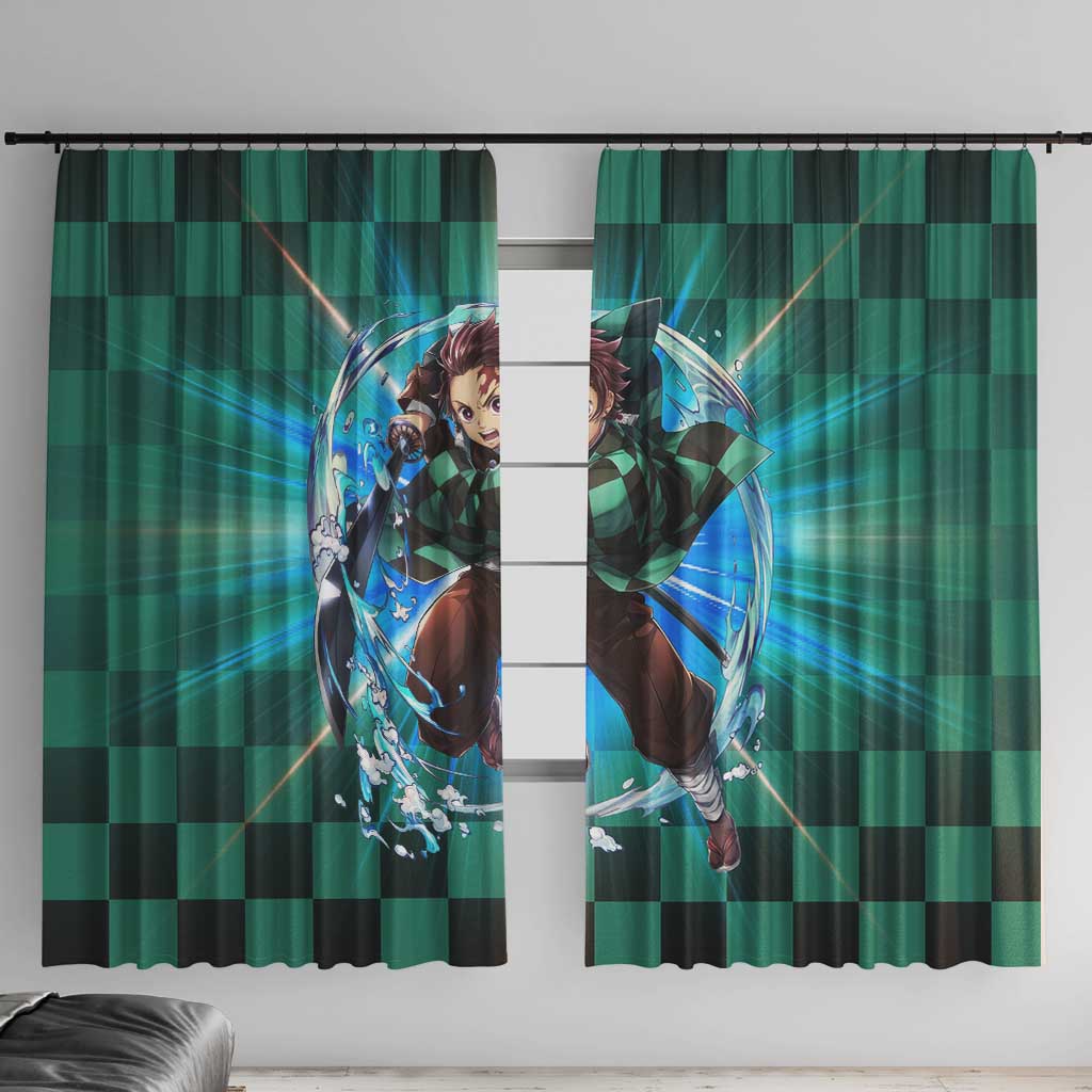 Astral Aura Tanjiro Demon Slayer Window Curtain Anime Style