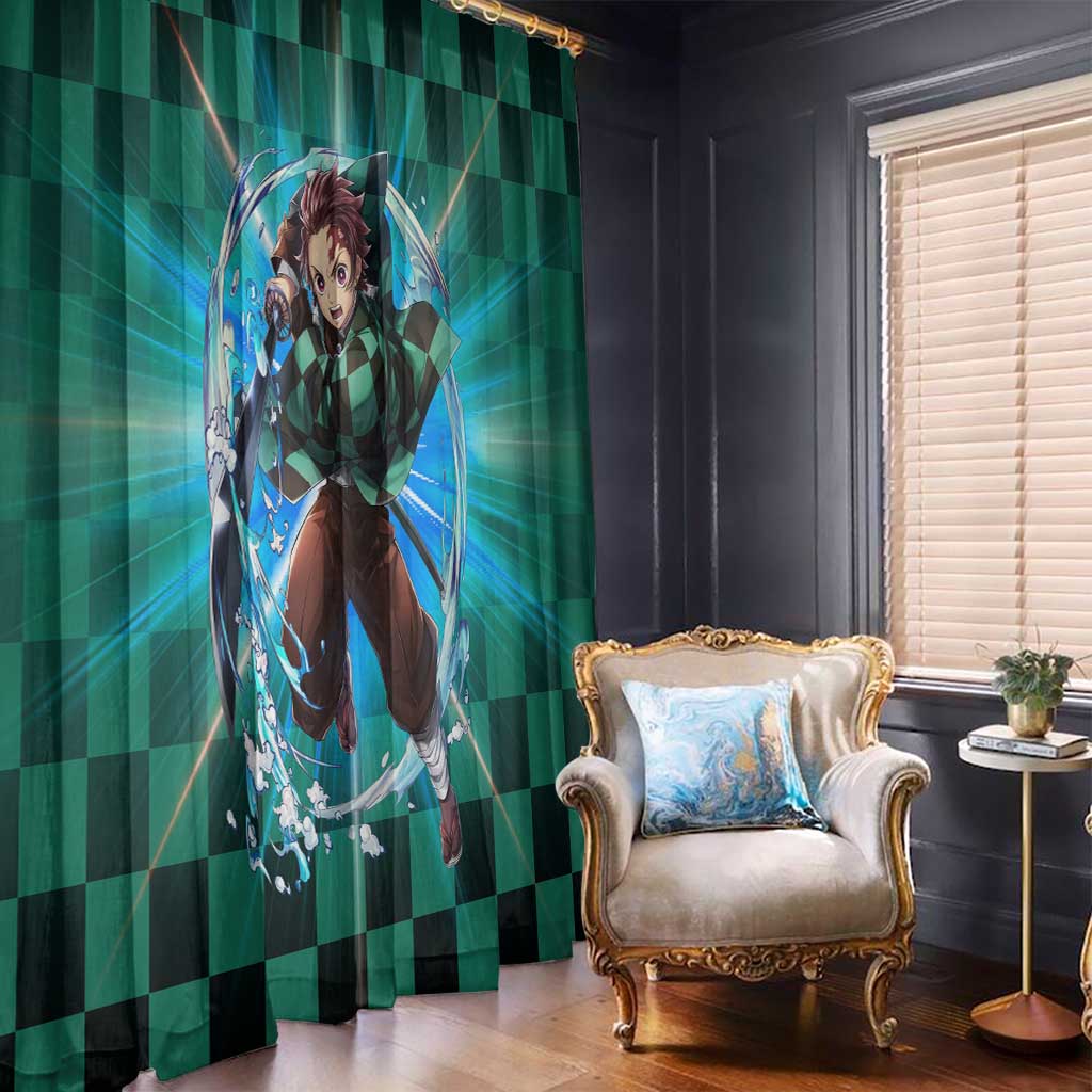 Astral Aura Tanjiro Demon Slayer Window Curtain Anime Style