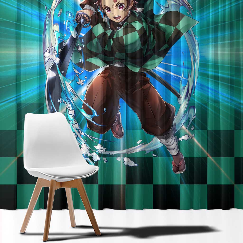 Astral Aura Tanjiro Demon Slayer Window Curtain Anime Style