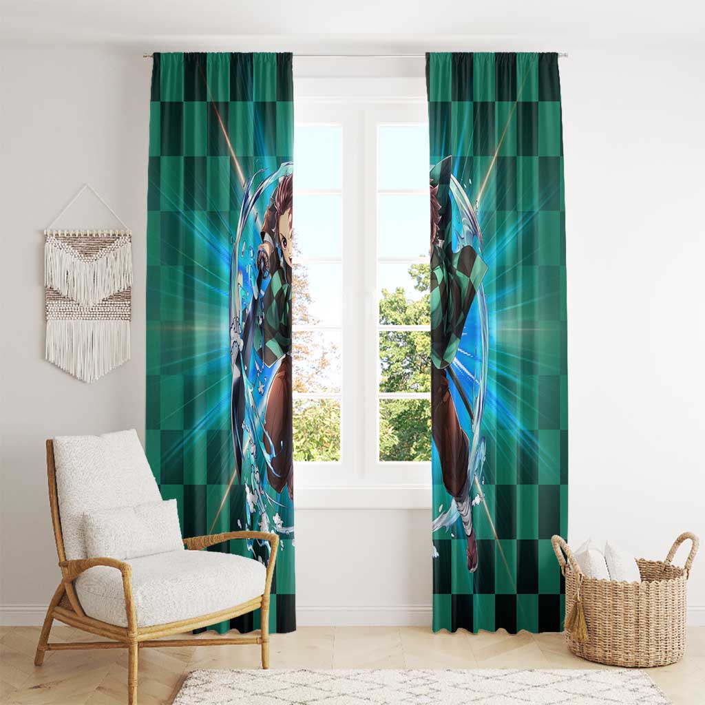 Astral Aura Tanjiro Demon Slayer Window Curtain Anime Style