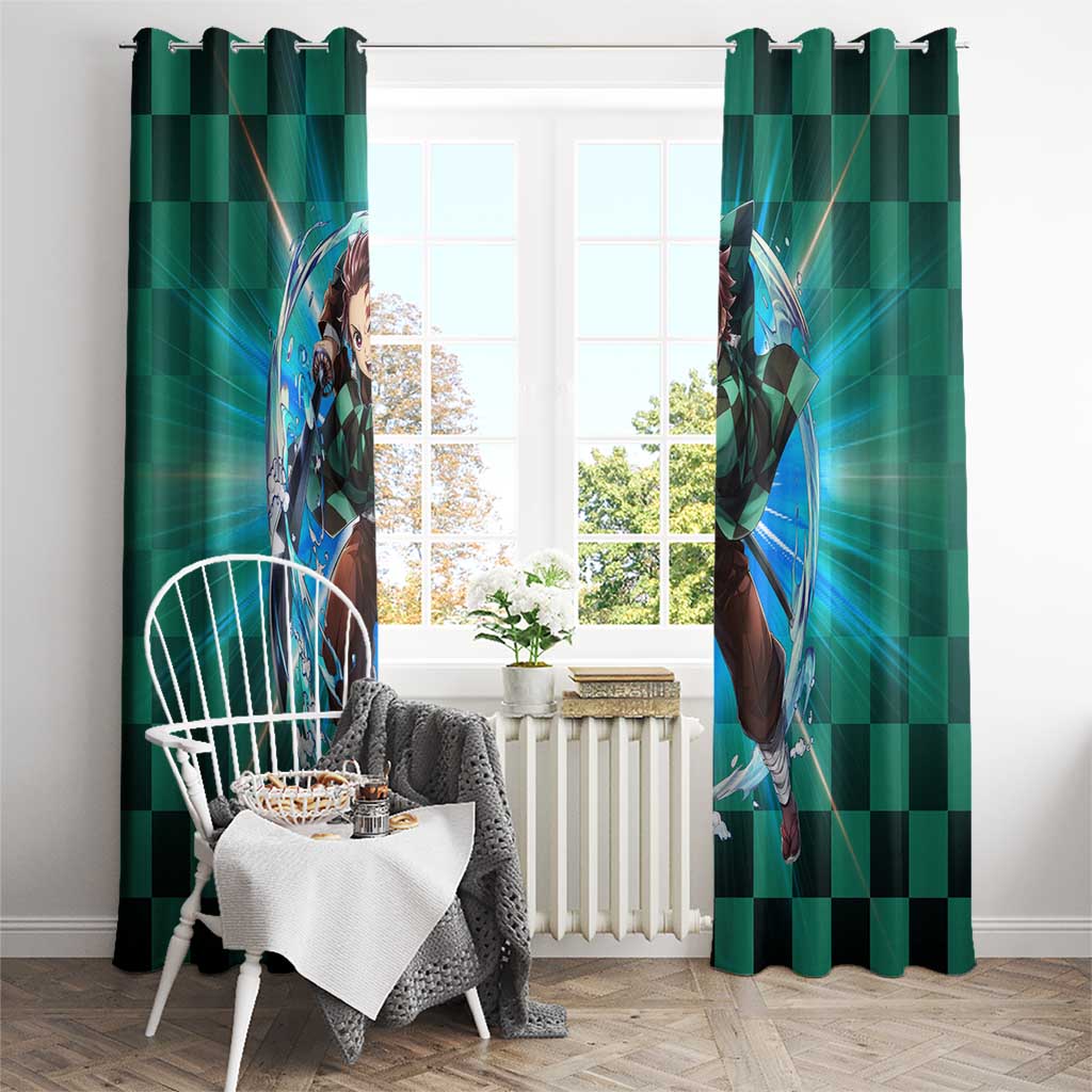 Astral Aura Tanjiro Demon Slayer Window Curtain Anime Style