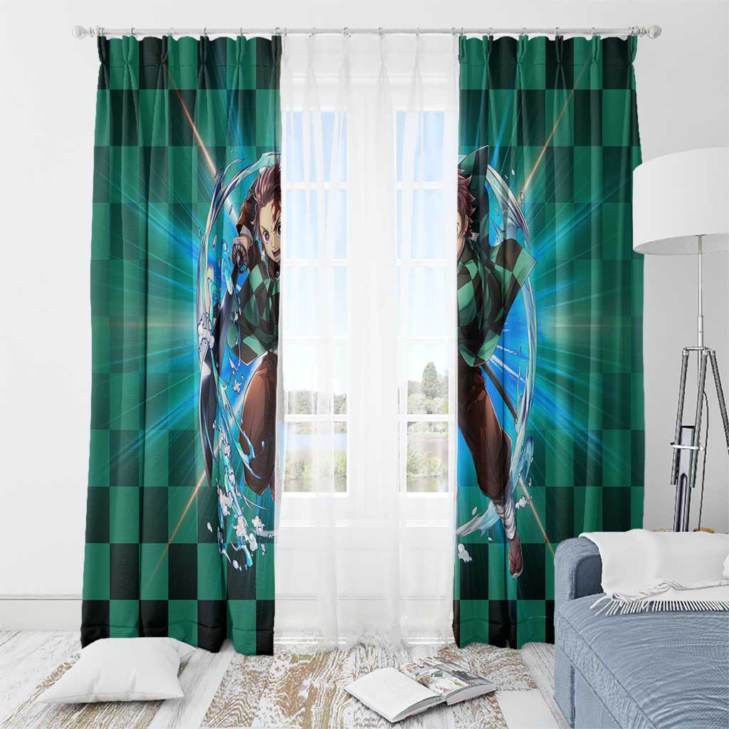 Astral Aura Tanjiro Demon Slayer Window Curtain Anime Style