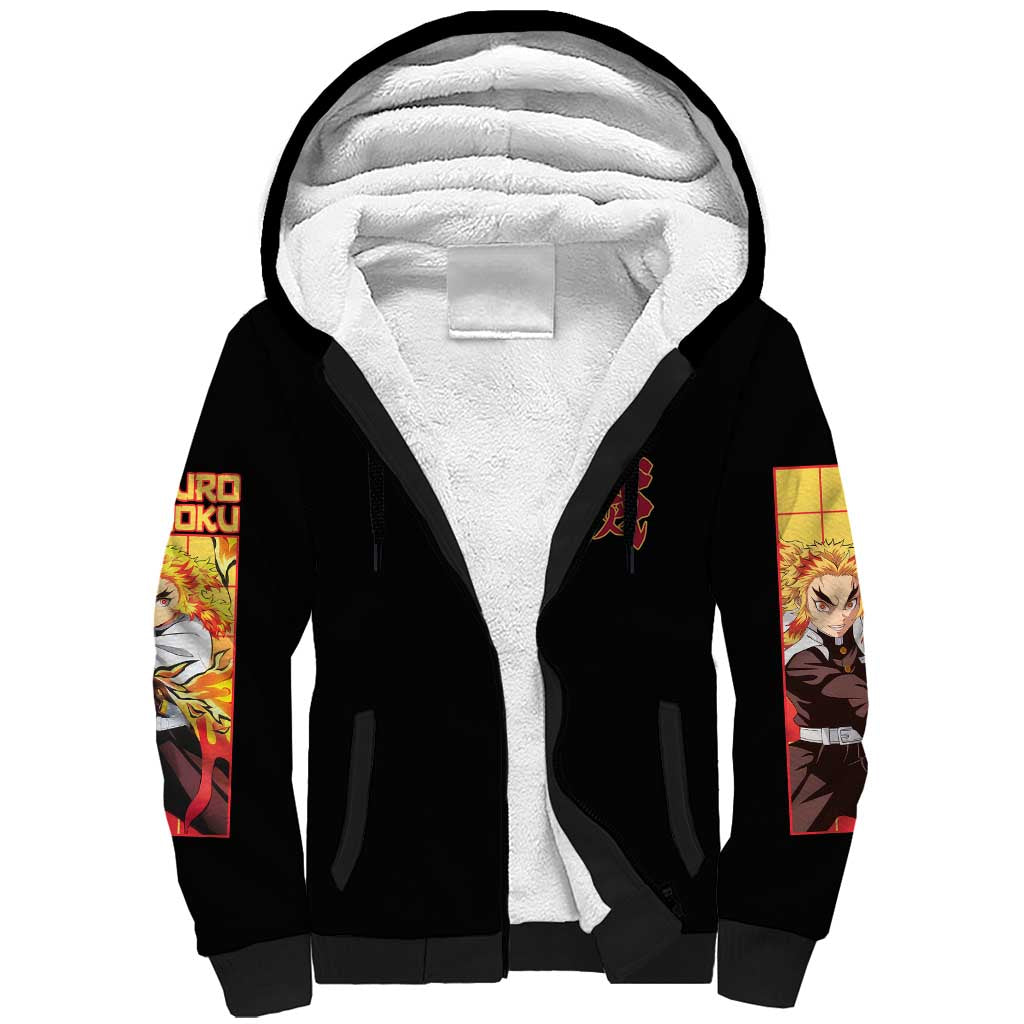 Kyojuro Rengoku V3 Demon Slayer Sherpa Hoodie Anime Style