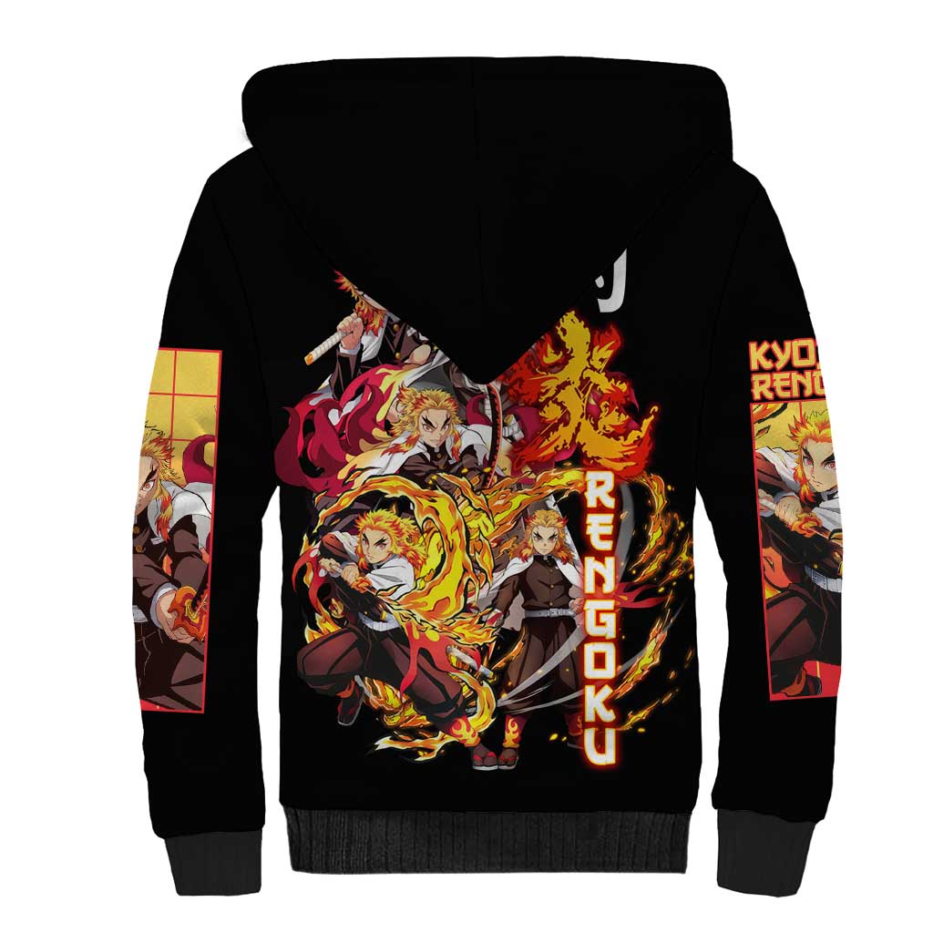 Kyojuro Rengoku V3 Demon Slayer Sherpa Hoodie Anime Style