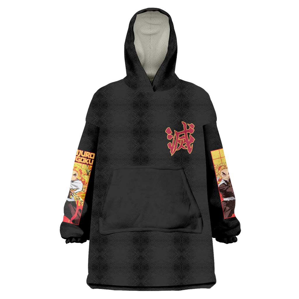 Kyojuro Rengoku V3 Demon Slayer Wearable Blanket Hoodie Anime Style