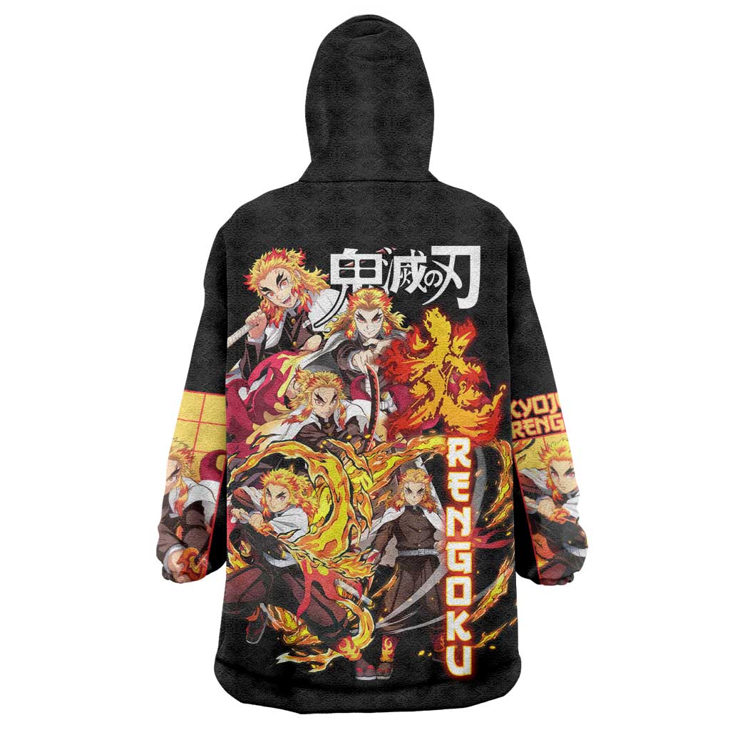 Kyojuro Rengoku V3 Demon Slayer Wearable Blanket Hoodie Anime Style