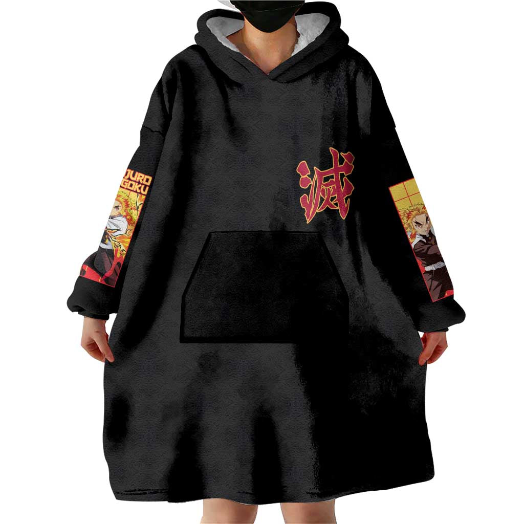 Kyojuro Rengoku V3 Demon Slayer Wearable Blanket Hoodie Anime Style
