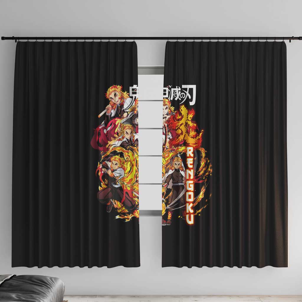 Kyojuro Rengoku V3 Demon Slayer Window Curtain Anime Style