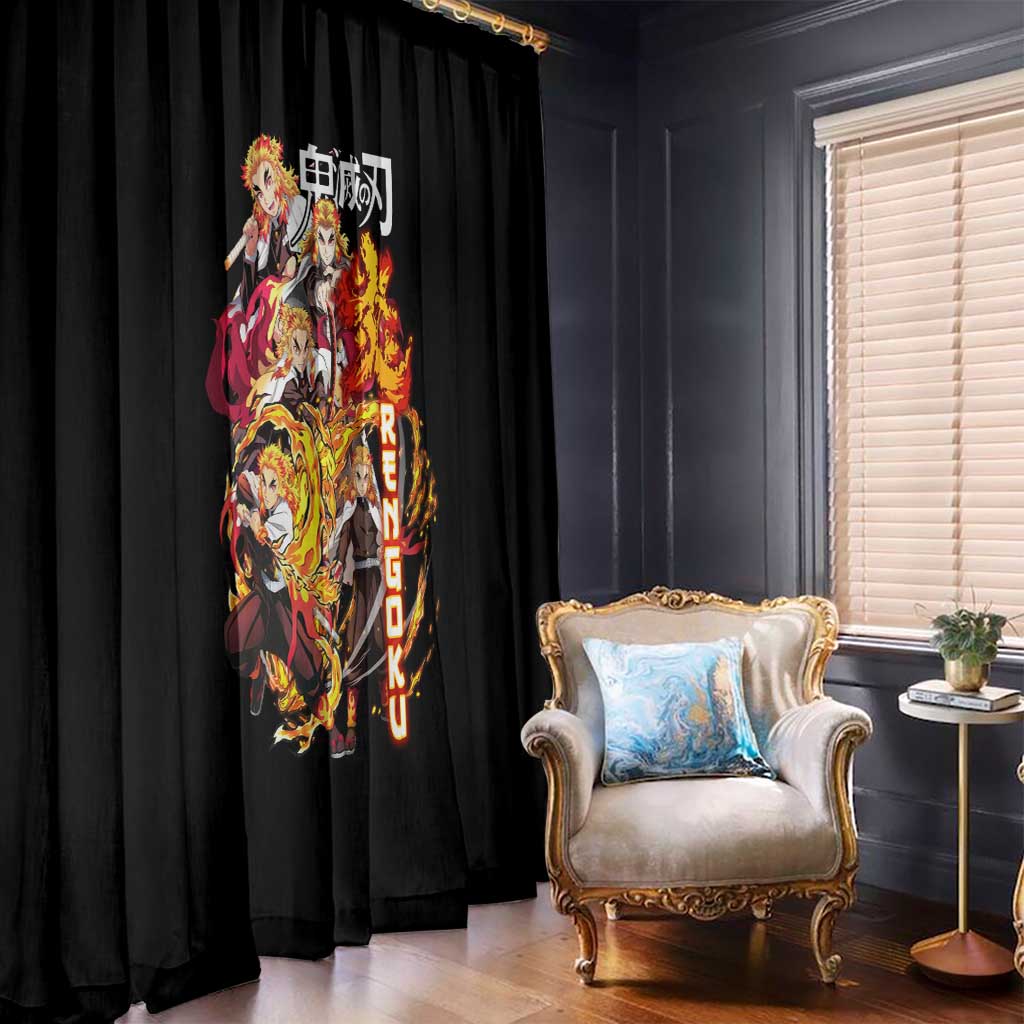 Kyojuro Rengoku V3 Demon Slayer Window Curtain Anime Style