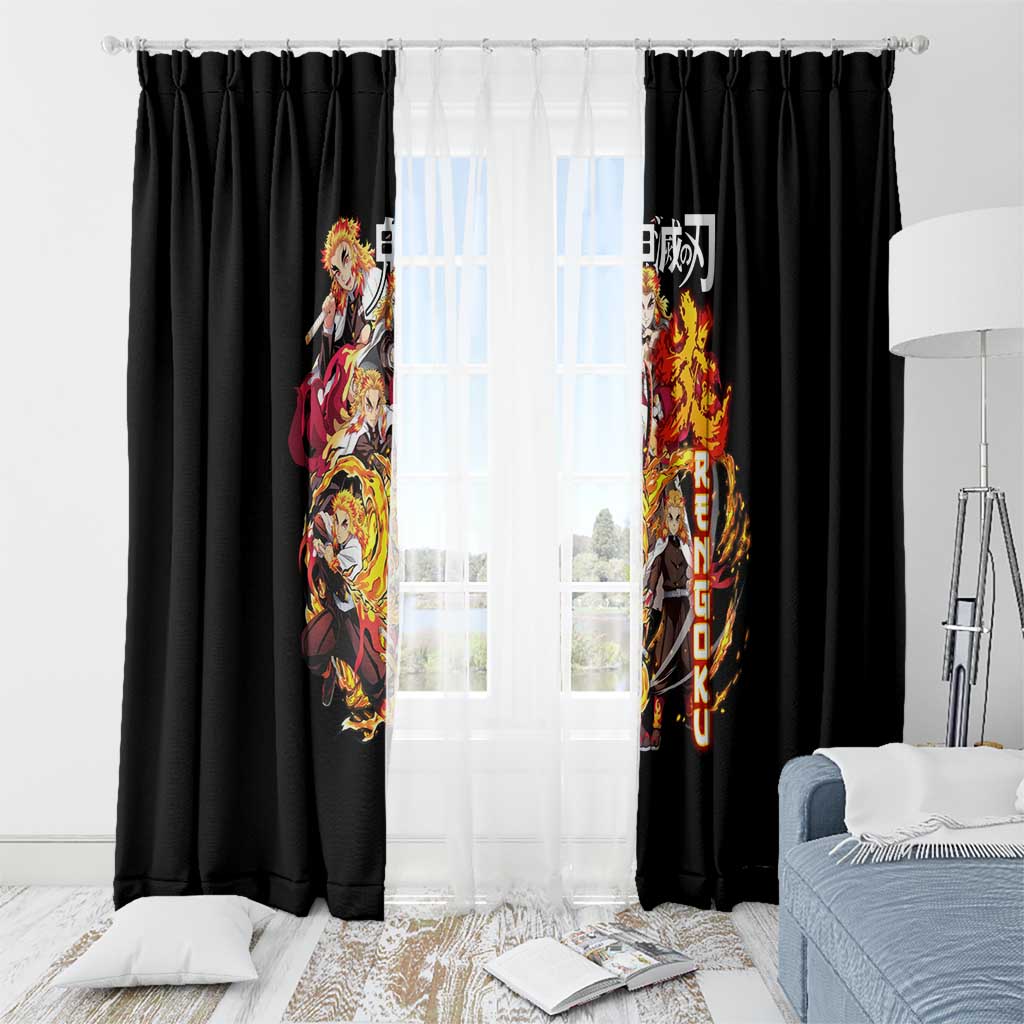 Kyojuro Rengoku V3 Demon Slayer Window Curtain Anime Style