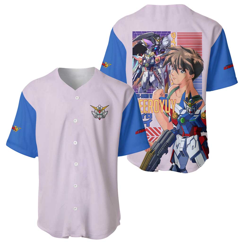 Heero Yuya x Wing Zero Gundam Wing Endless Waltz Baseball Jersey Anime Style