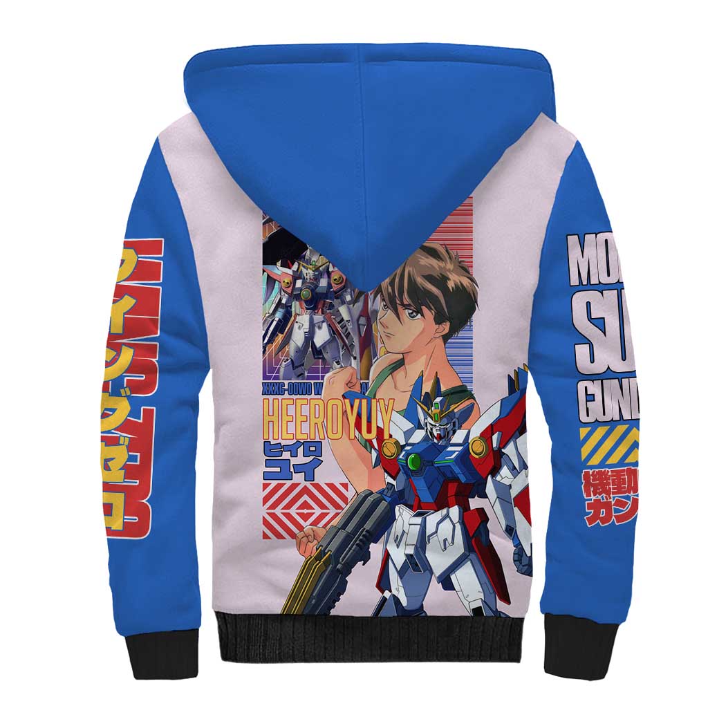 Heero Yuya x Wing Zero Gundam Wing Endless Waltz Sherpa Hoodie Anime Style