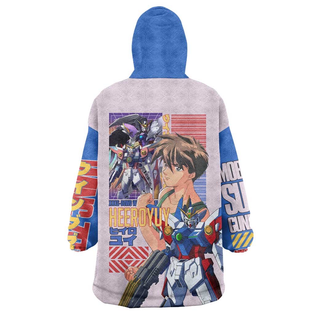 Heero Yuya x Wing Zero Gundam Wing Endless Waltz Wearable Blanket Hoodie Anime Style