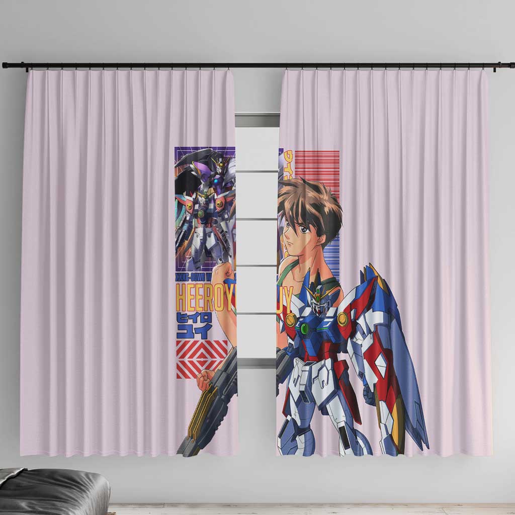 Heero Yuya x Wing Zero Gundam Wing Endless Waltz Window Curtain Anime Style
