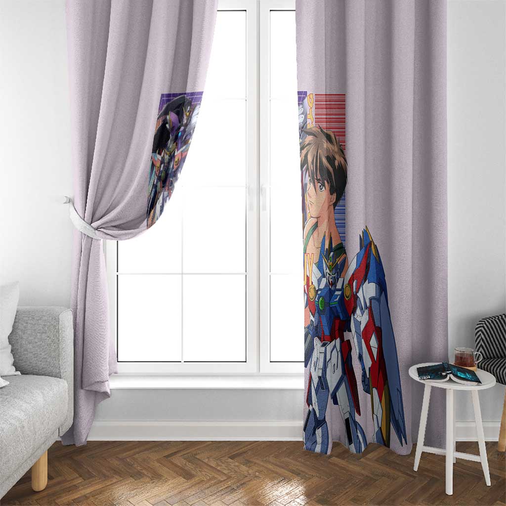 Heero Yuya x Wing Zero Gundam Wing Endless Waltz Window Curtain Anime Style
