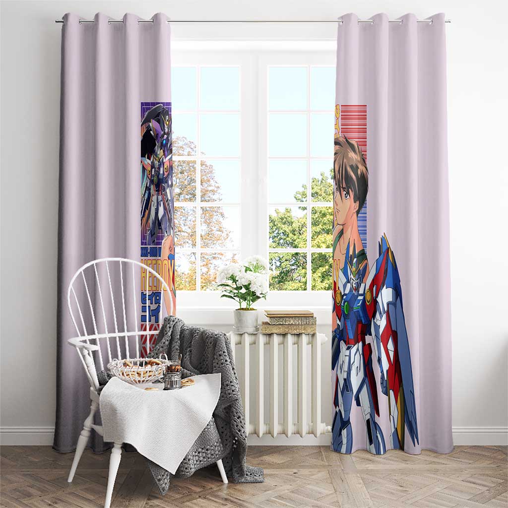 Heero Yuya x Wing Zero Gundam Wing Endless Waltz Window Curtain Anime Style