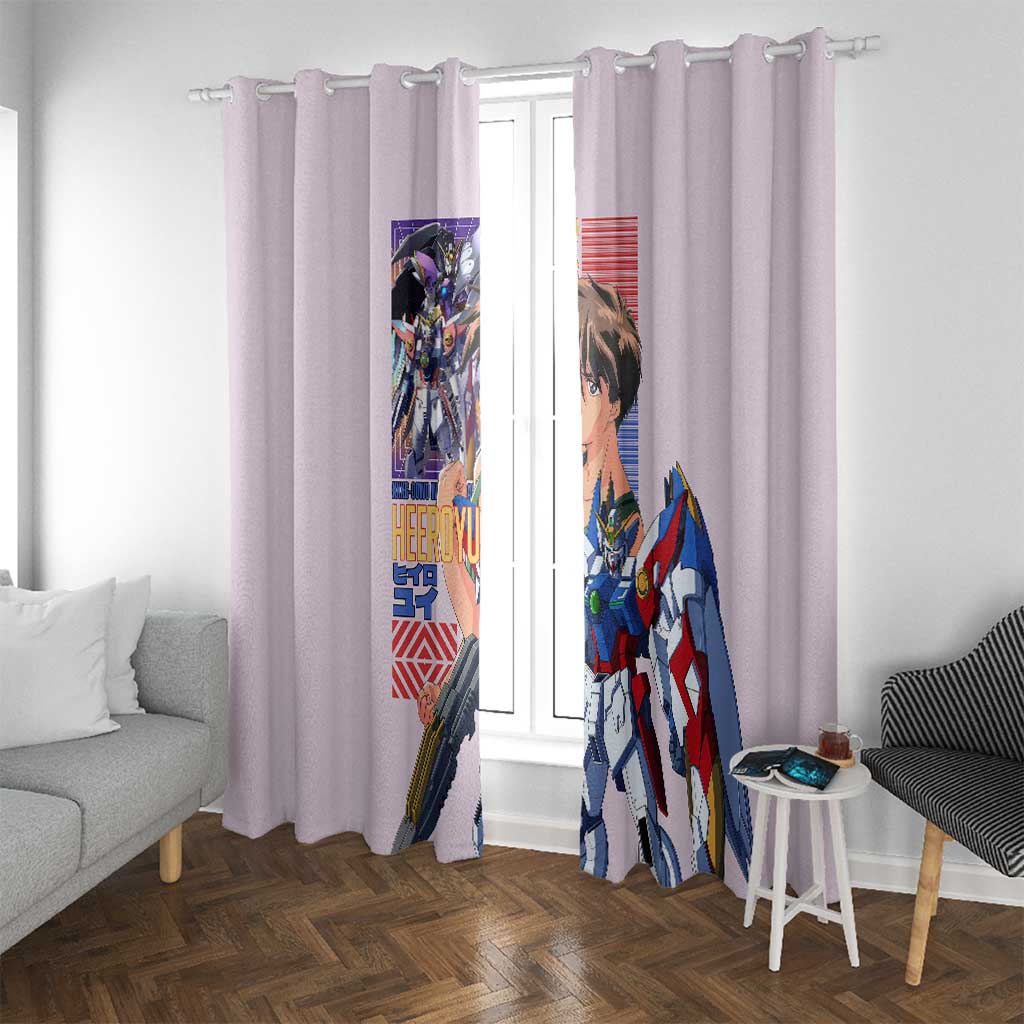 Heero Yuya x Wing Zero Gundam Wing Endless Waltz Window Curtain Anime Style