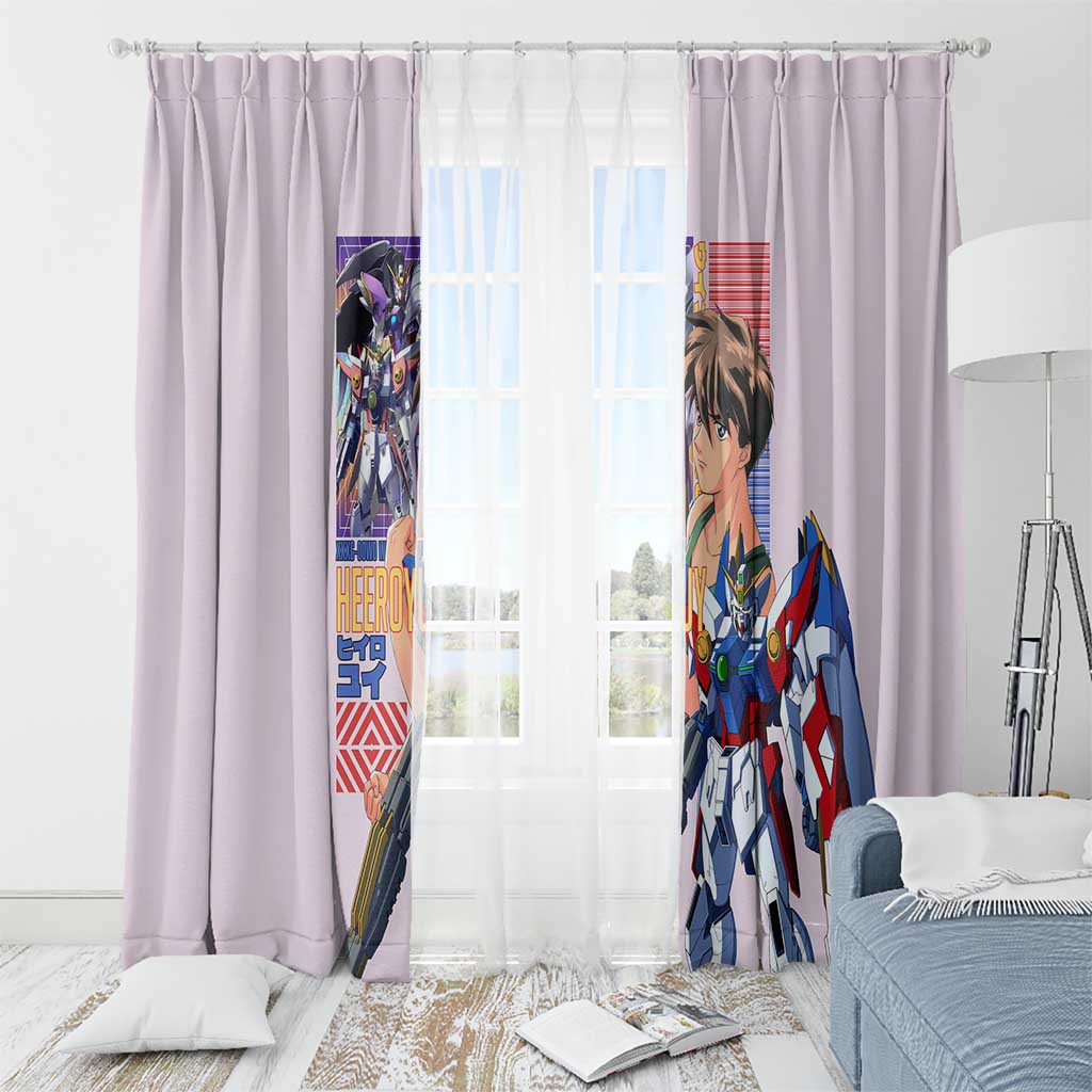 Heero Yuya x Wing Zero Gundam Wing Endless Waltz Window Curtain Anime Style