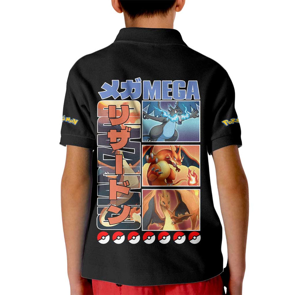 Charizard Poke Kid Polo Shirt Anime Style