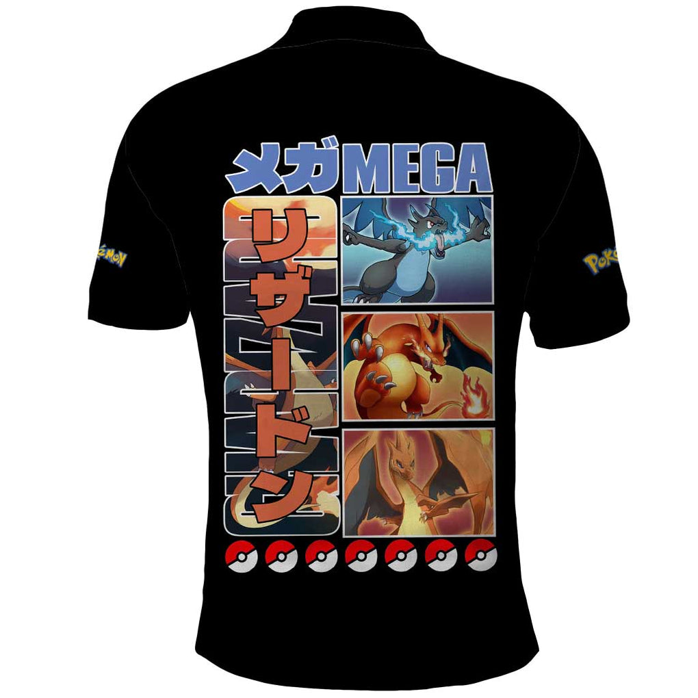 Charizard Poke Polo Shirt Anime Style