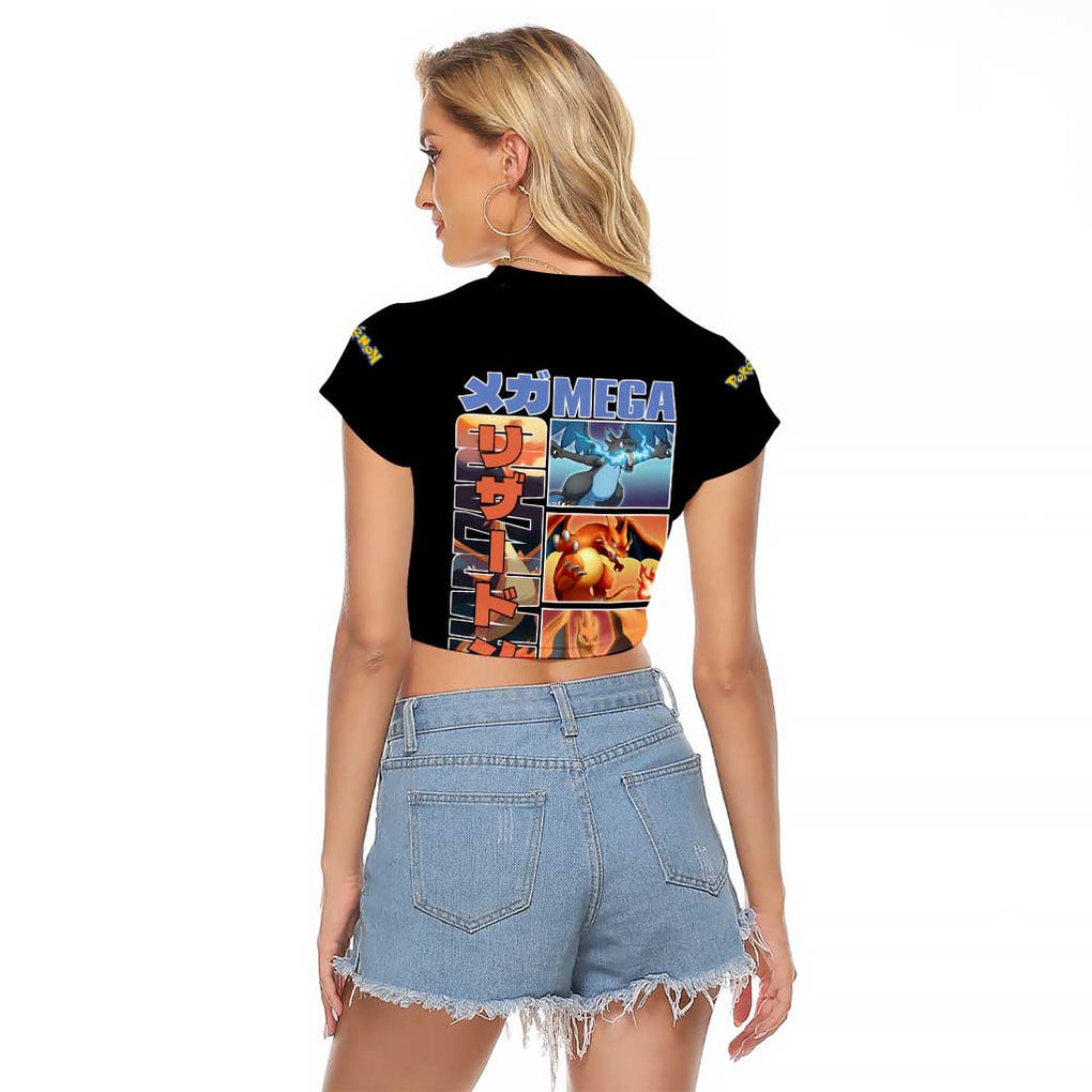 Charizard Poke Raglan Cropped T Shirt Anime Style