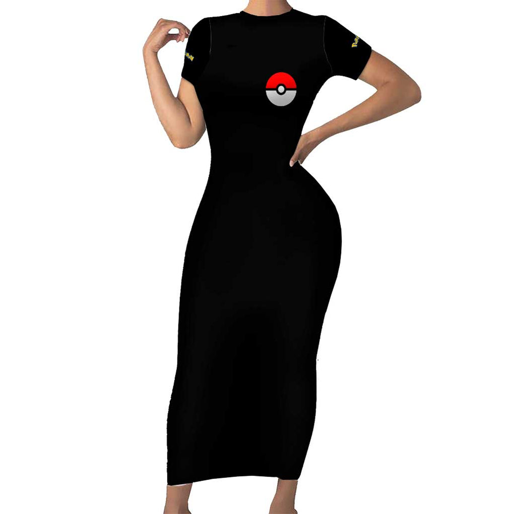 Charizard Poke Short Sleeve Bodycon Dress Anime Style