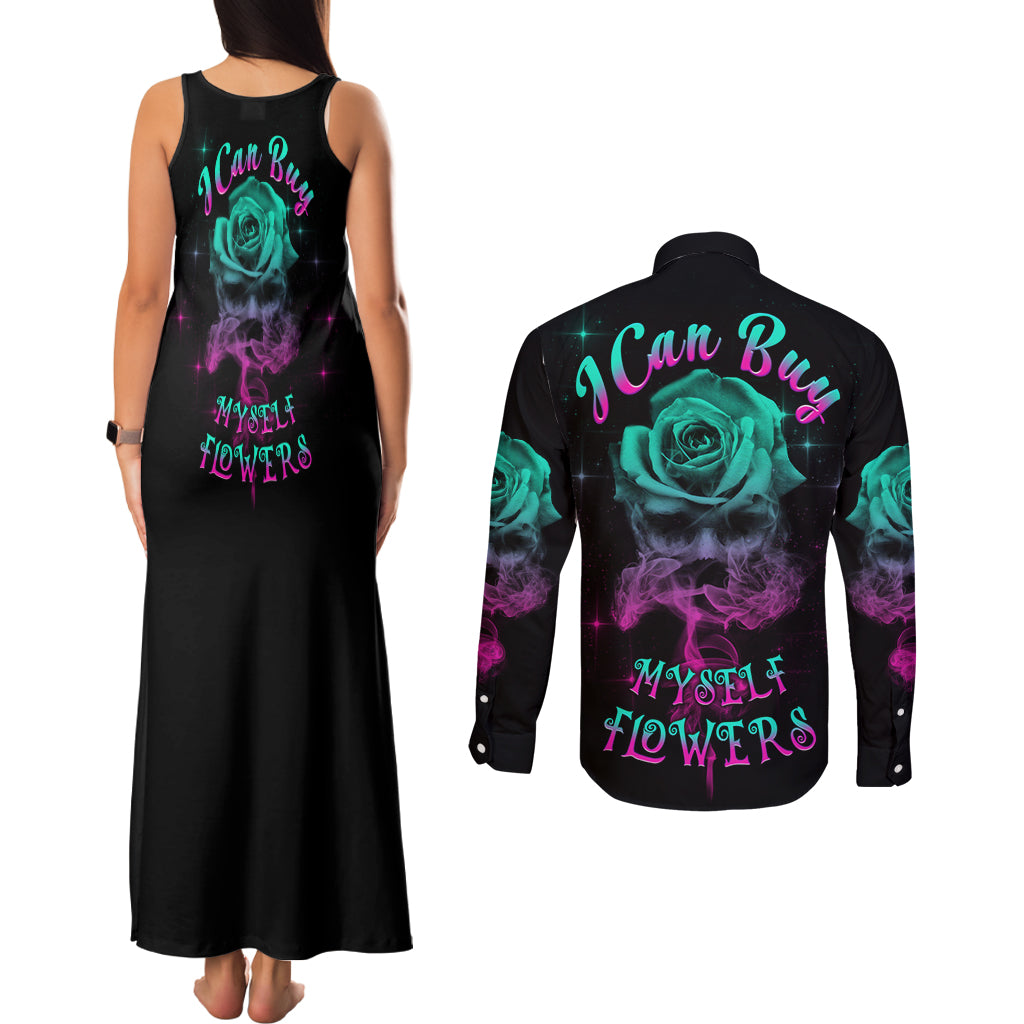 i-can-buy-myself-flowers-smoke-rose-skull-couples-matching-tank-maxi-dress-and-long-sleeve-button-shirt
