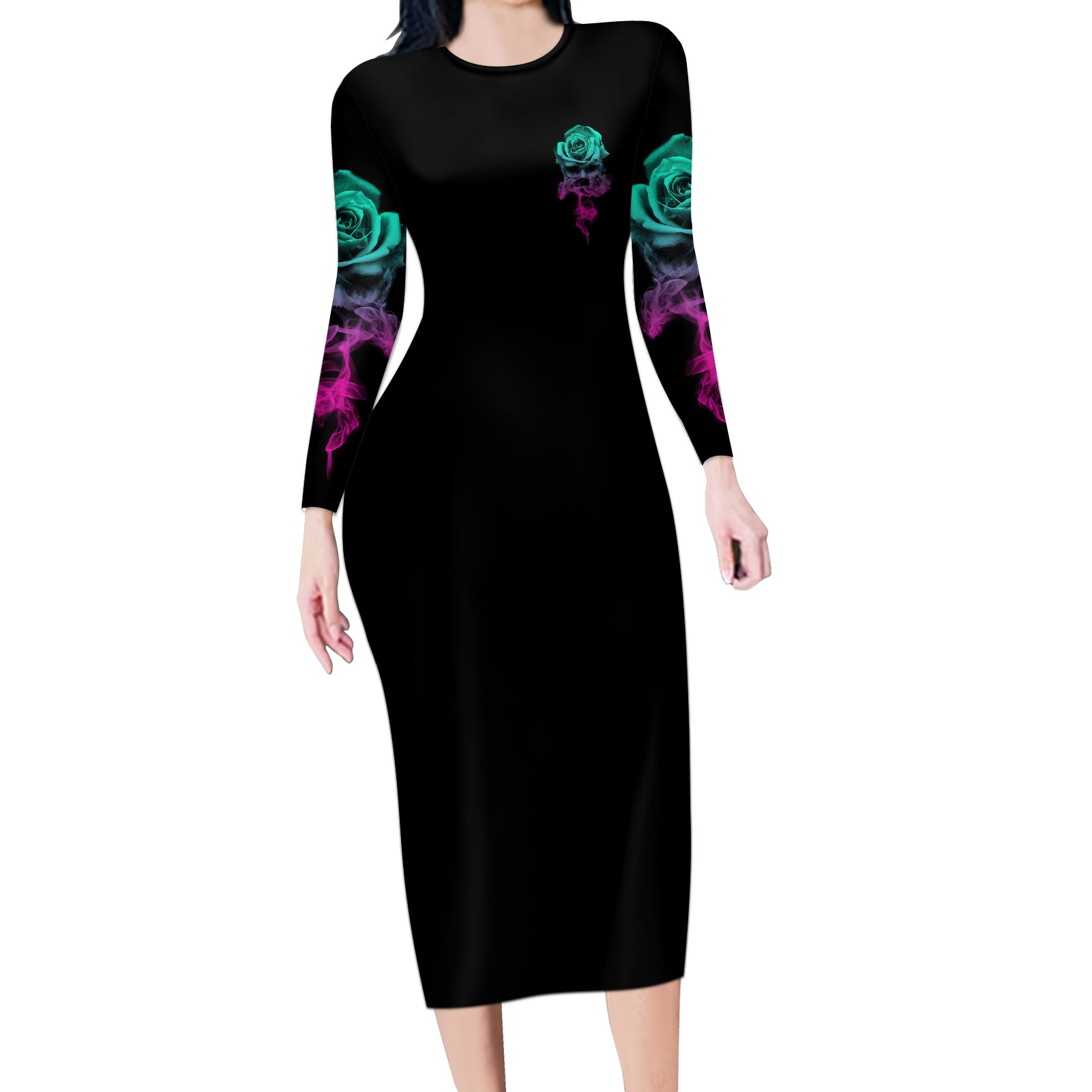 i-can-buy-myself-flowers-smoke-rose-skull-long-sleeve-bodycon-dress