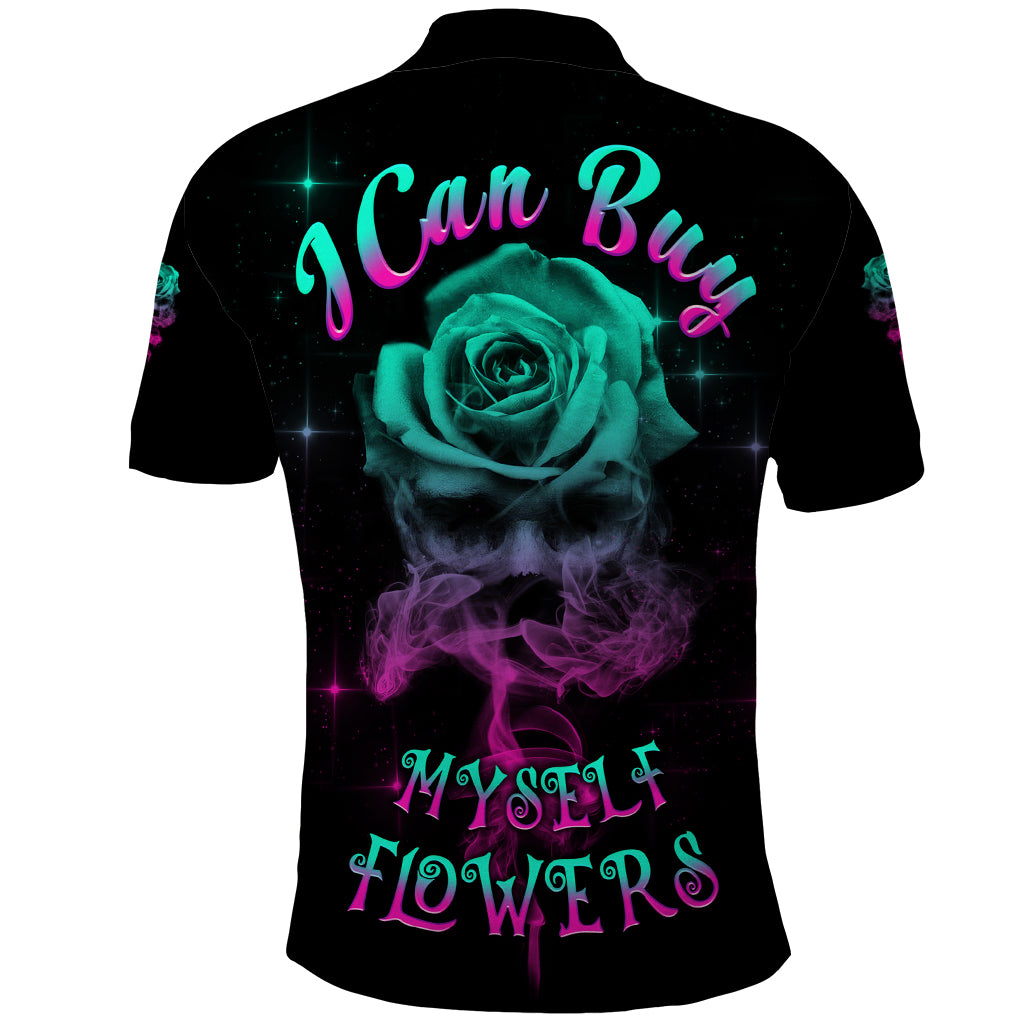 i-can-buy-myself-flowers-smoke-rose-skull-polo-shirt