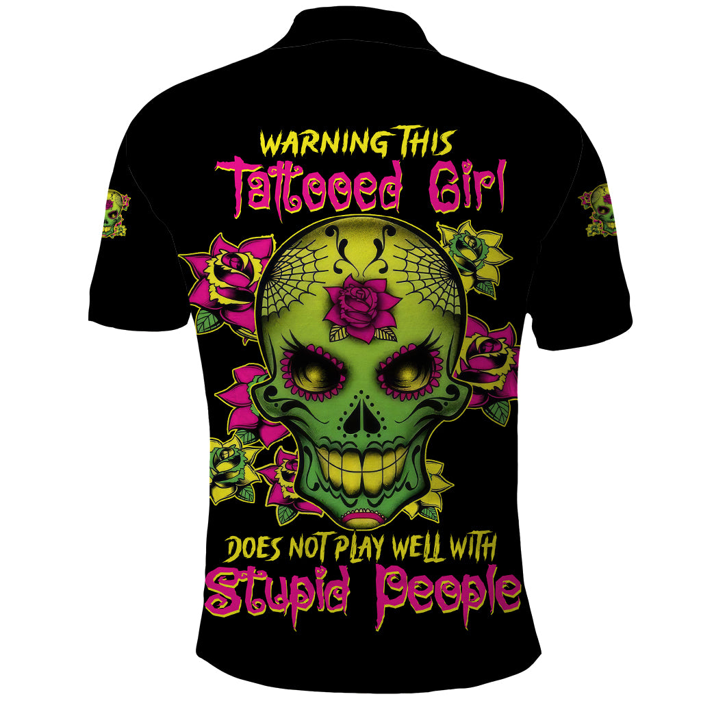 warning-this-tattooed-girl-flower-sugar-skull-polo-shirt