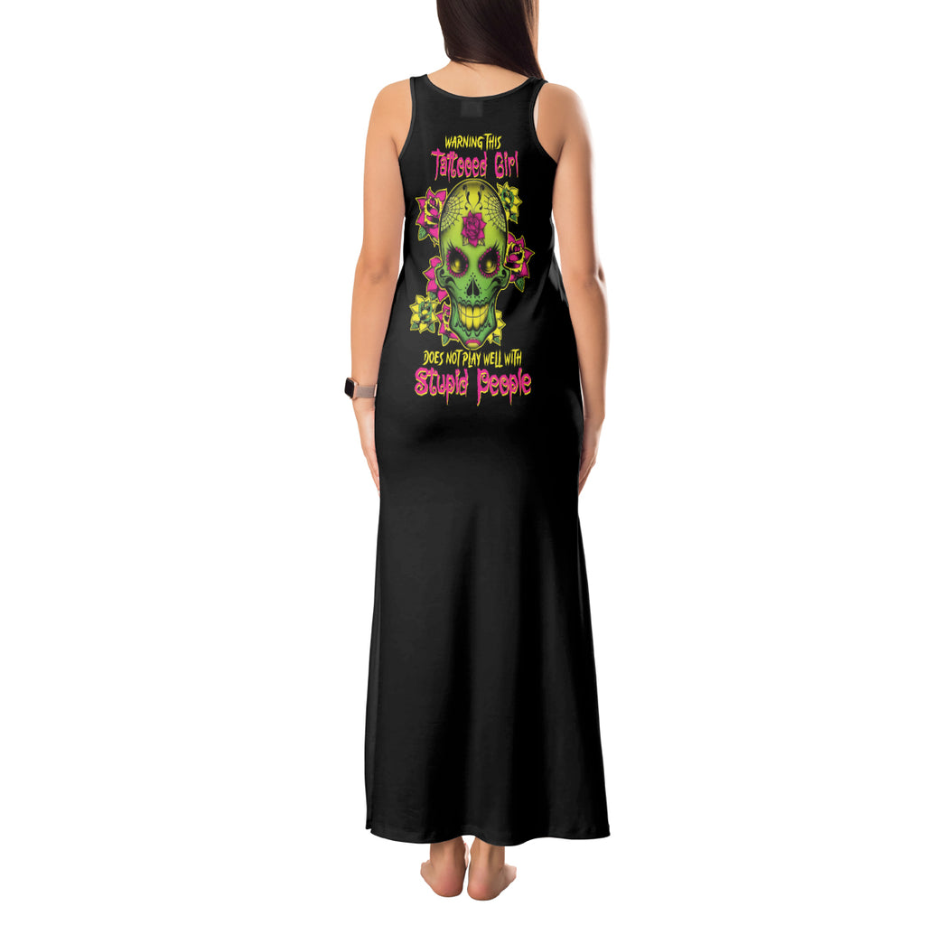 warning-this-tattooed-girl-flower-sugar-skull-tank-maxi-dress