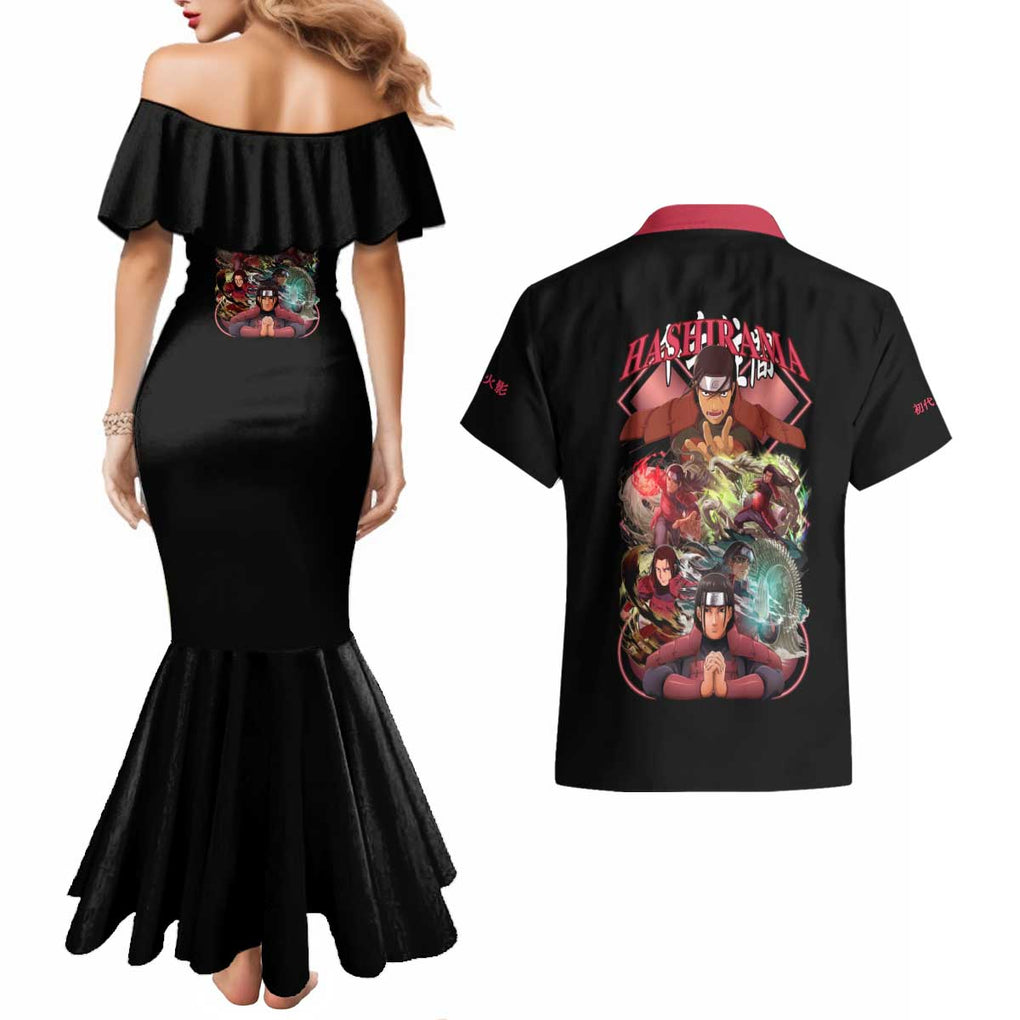 Hashirama Senju V3 Naruto Couples Matching Mermaid Dress and Hawaiian Shirt Anime Style