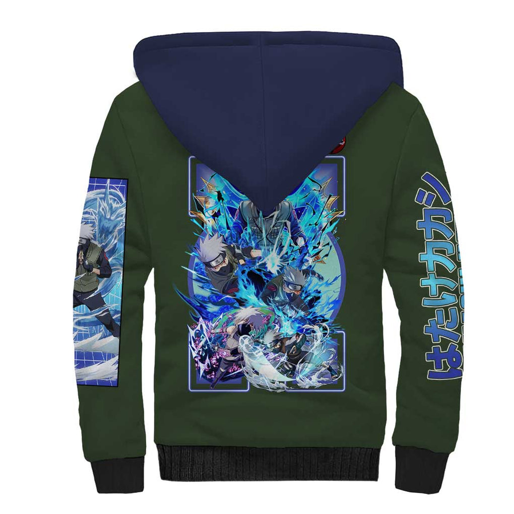 Hatake Kakashi V2 Naruto Sherpa Hoodie Anime Style