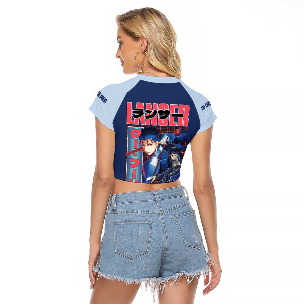 Lancer Fate Stay Night Unlimited Blade Works Raglan Cropped T Shirt Anime Style
