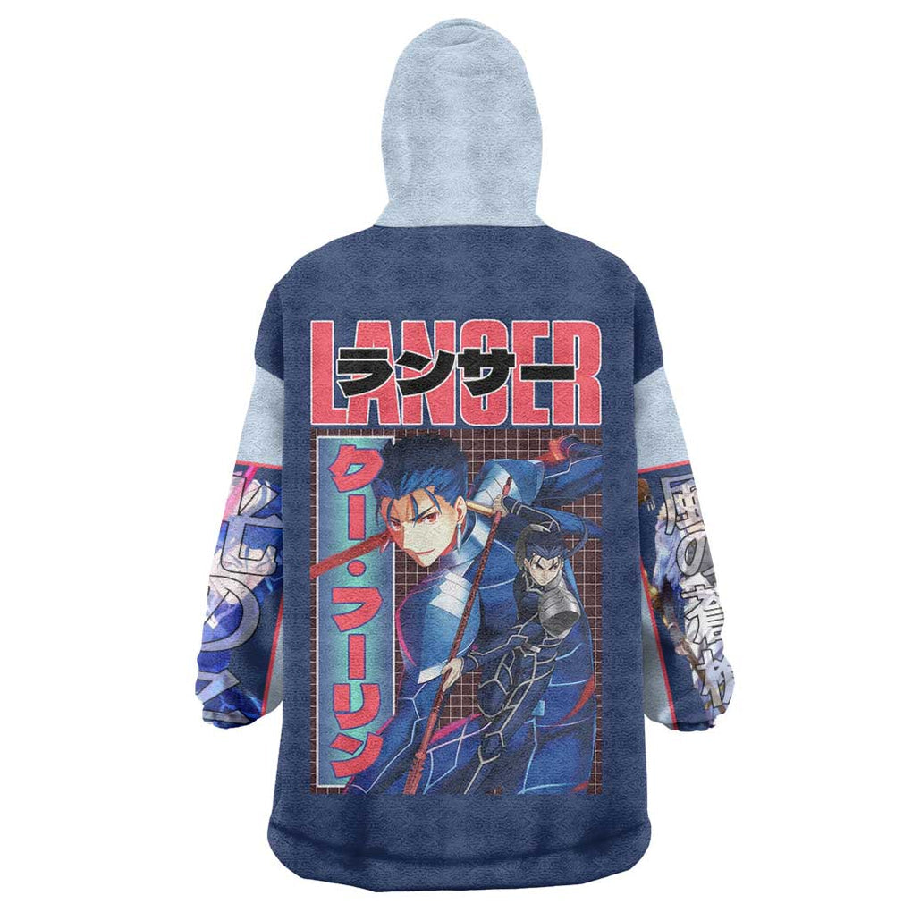 Lancer Fate Stay Night Unlimited Blade Works Wearable Blanket Hoodie Anime Style