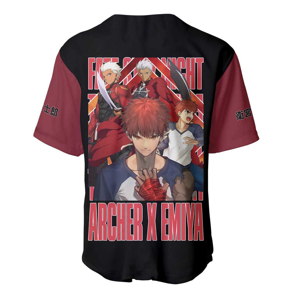 Archer x Emiya Fate Stay Night Unlimited Blade Works Baseball Jersey Anime Style