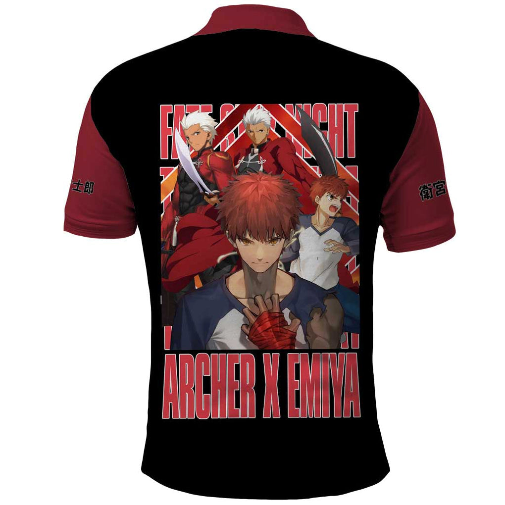 Archer x Emiya Fate Stay Night Unlimited Blade Works Polo Shirt Anime Style