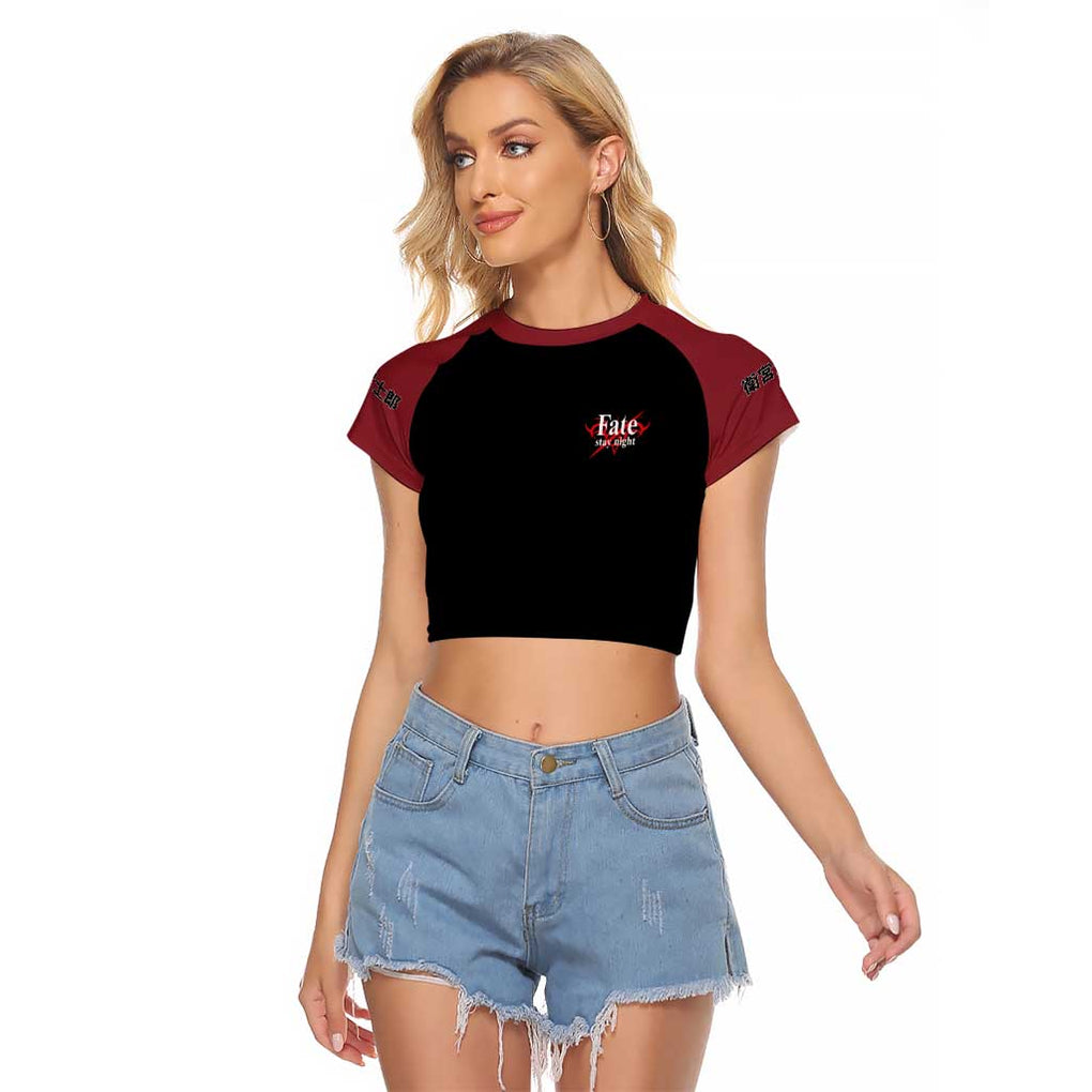 Archer x Emiya Fate Stay Night Unlimited Blade Works Raglan Cropped T Shirt Anime Style