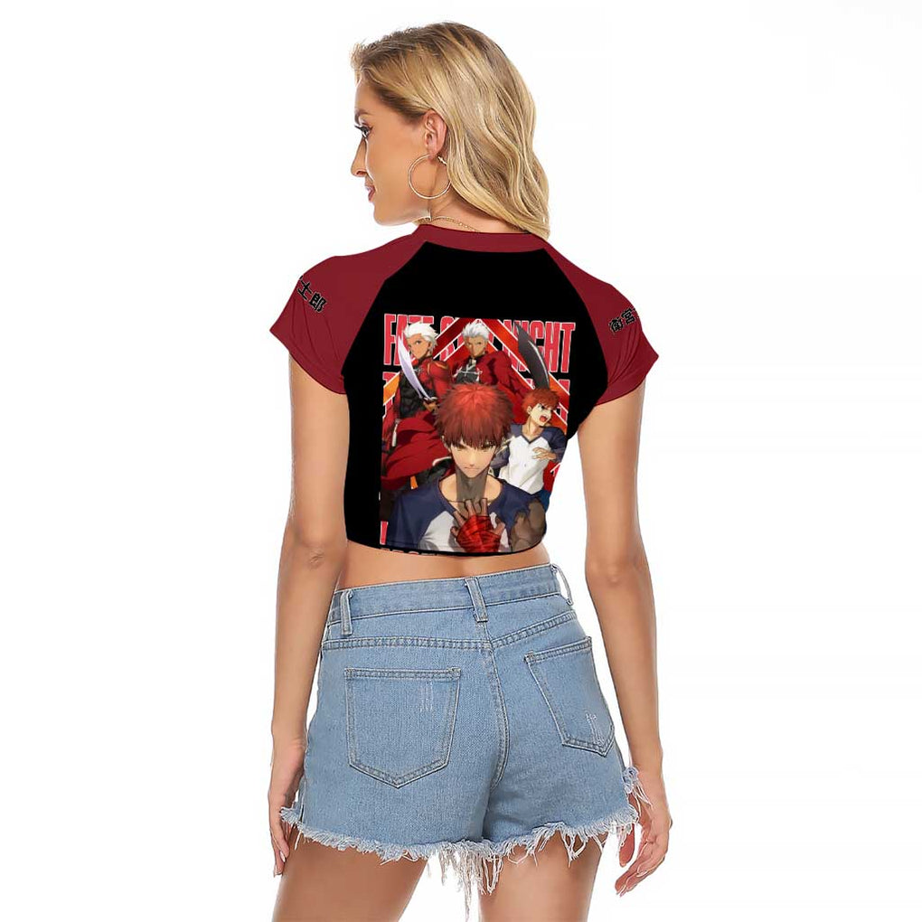 Archer x Emiya Fate Stay Night Unlimited Blade Works Raglan Cropped T Shirt Anime Style