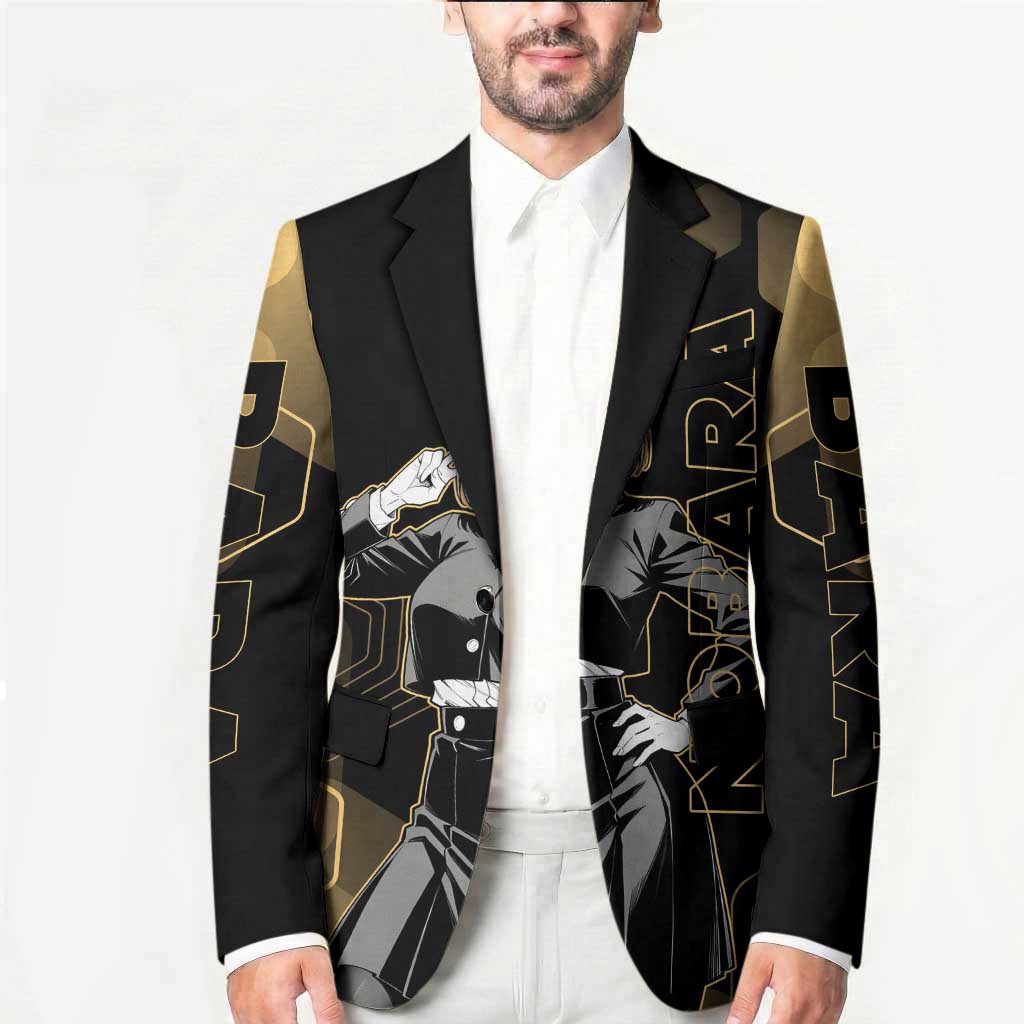 Nobara Kugisaki Jujutsu Kaisen Gold Hexagon Design Blazer with Confident Expressions and Manga Style Art - The Mazicc