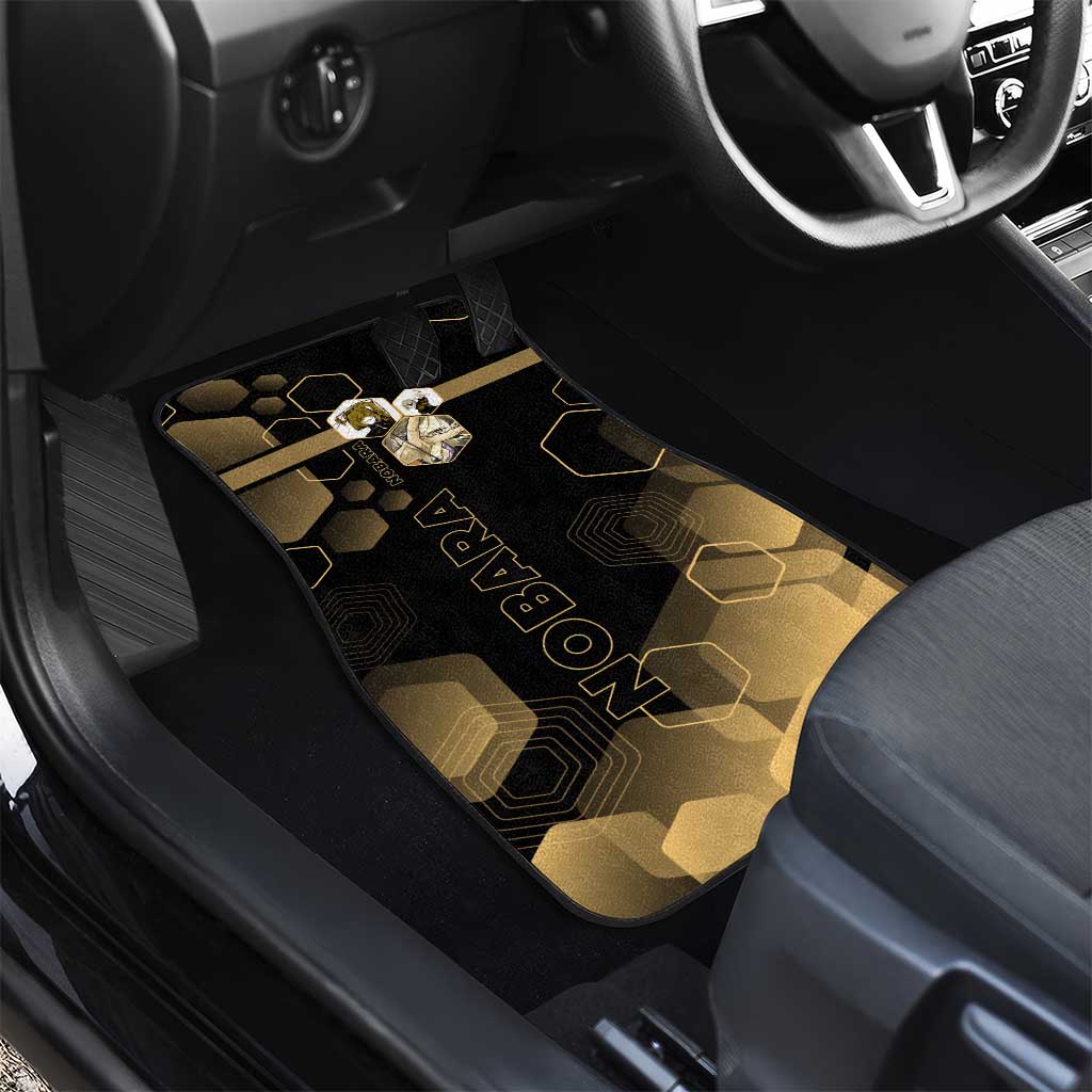 Nobara Kugisaki Jujutsu Kaisen Gold Hexagon Design Car Mats with Confident Expressions and Manga Style Art - The Mazicc