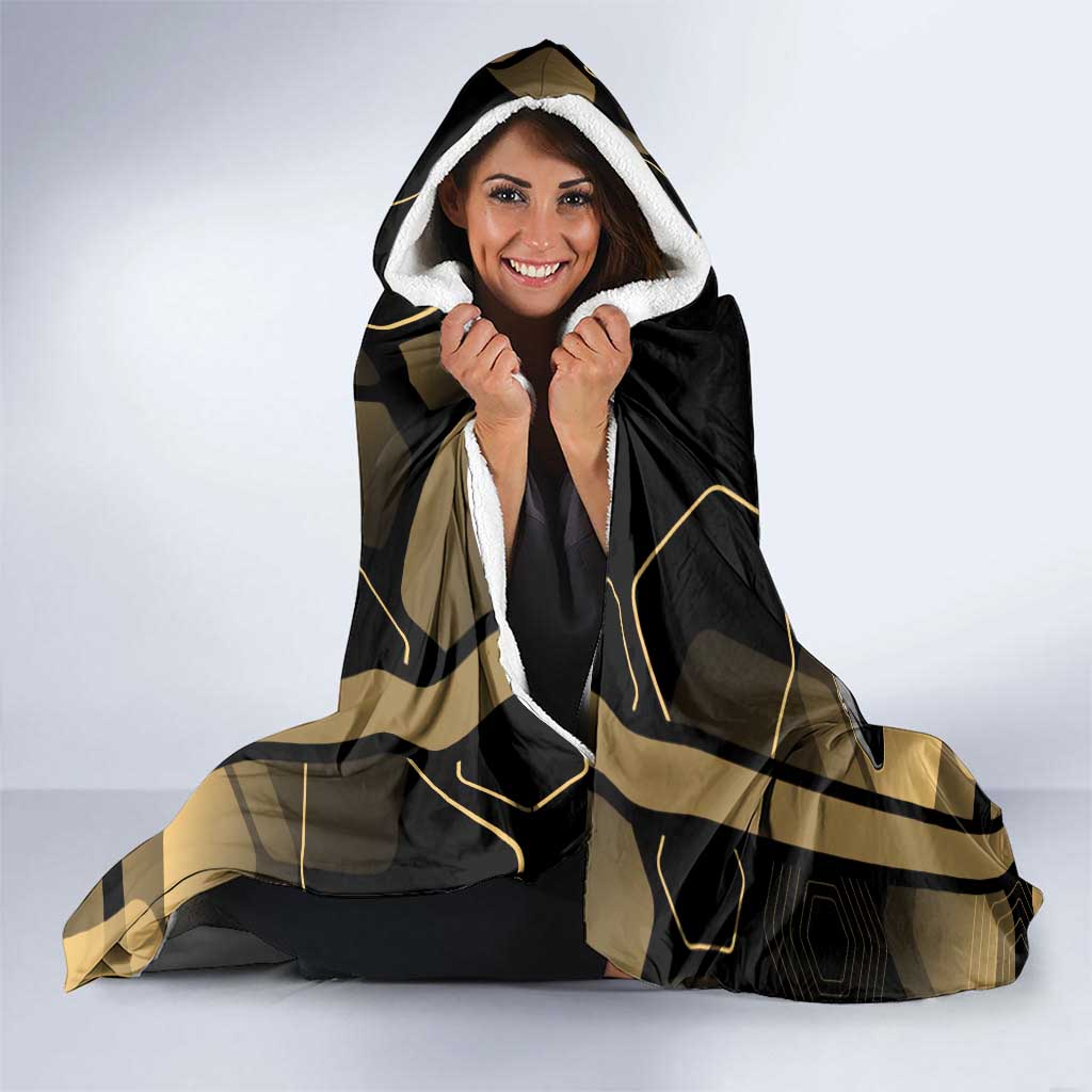 Nobara Kugisaki Jujutsu Kaisen Gold Hexagon Design Hooded Blanket with Confident Expressions and Manga Style Art - The Mazicc