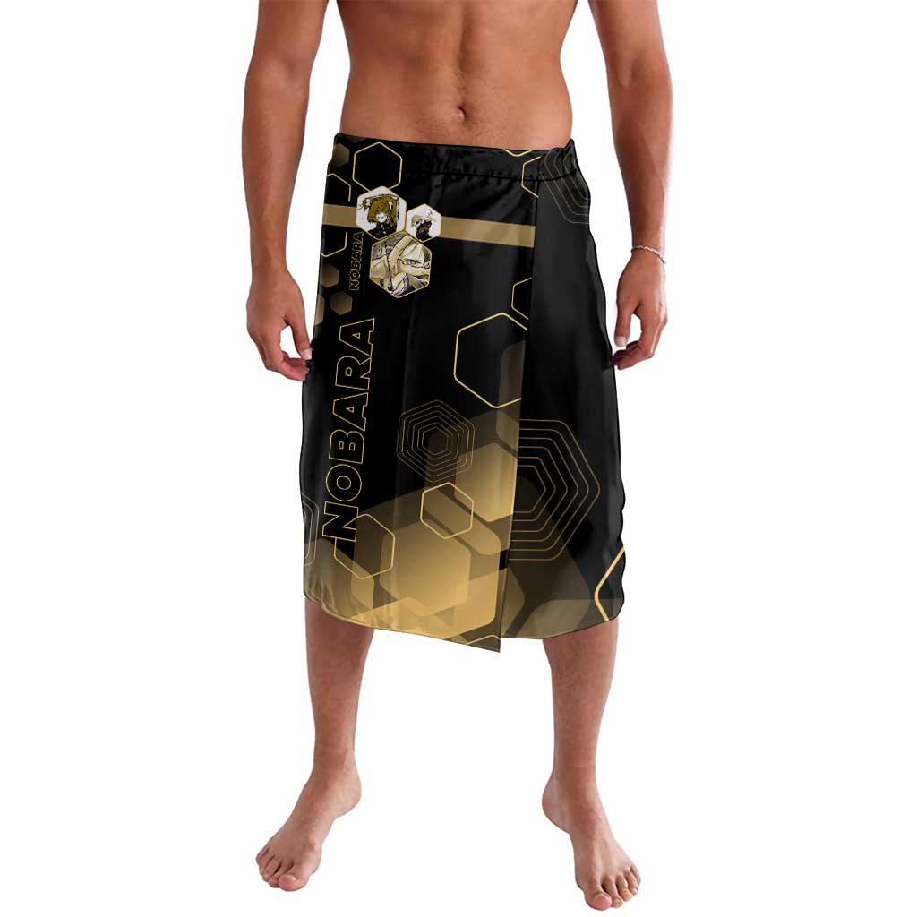 Nobara Kugisaki Jujutsu Kaisen Gold Hexagon Design Lavalava with Confident Expressions and Manga Style Art - The Mazicc