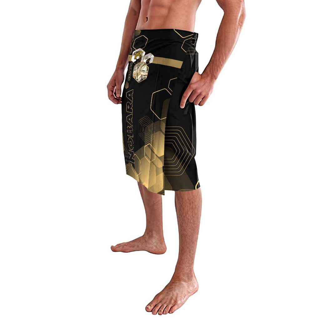 Nobara Kugisaki Jujutsu Kaisen Gold Hexagon Design Lavalava with Confident Expressions and Manga Style Art - The Mazicc