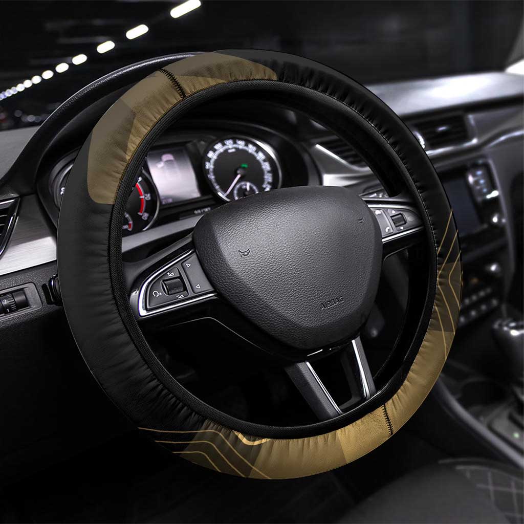 Nobara Kugisaki Jujutsu Kaisen Gold Hexagon Design Steering Wheel Cover with Confident Expressions and Manga Style Art - The Mazicc