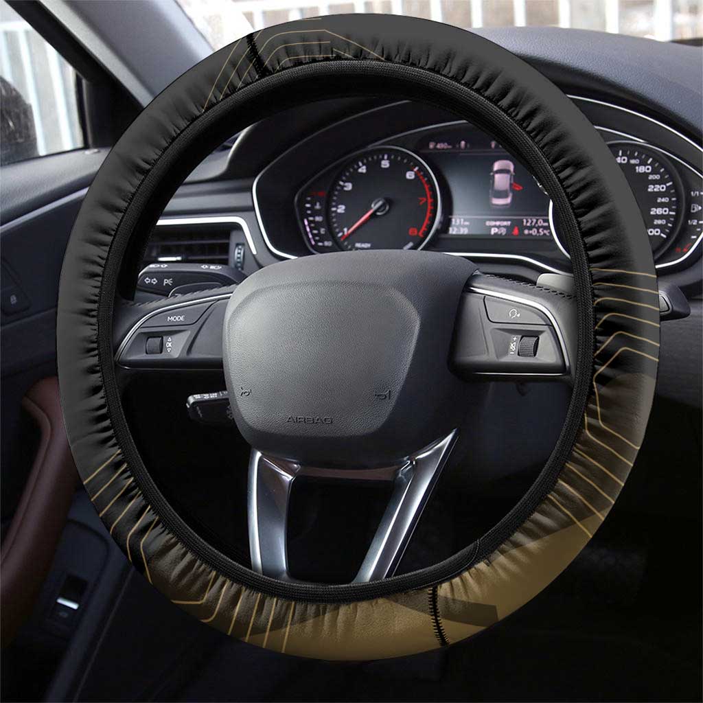 Nobara Kugisaki Jujutsu Kaisen Gold Hexagon Design Steering Wheel Cover with Confident Expressions and Manga Style Art - The Mazicc
